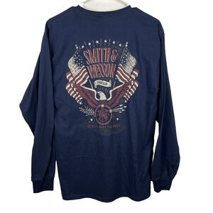 Smith & Wesson T Shirt Medium Long Sleeve Patriotic USA Red White Blue